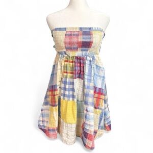 Urban Outfitters BDG Patchwork Plaid Strapless Mini Dress XS